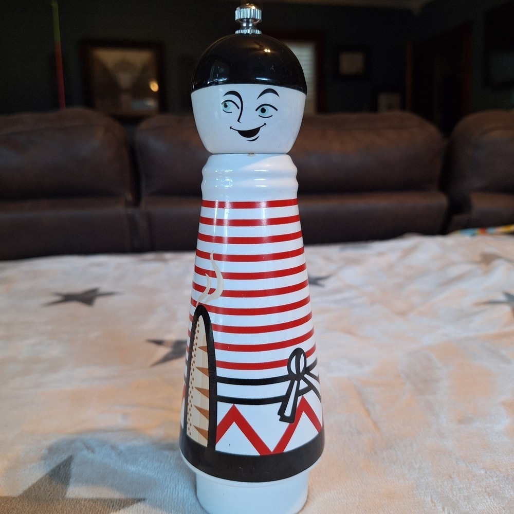 Ceramic Man Salt Herb Pepper Mill Grinder 9 inches Chef Baguette French